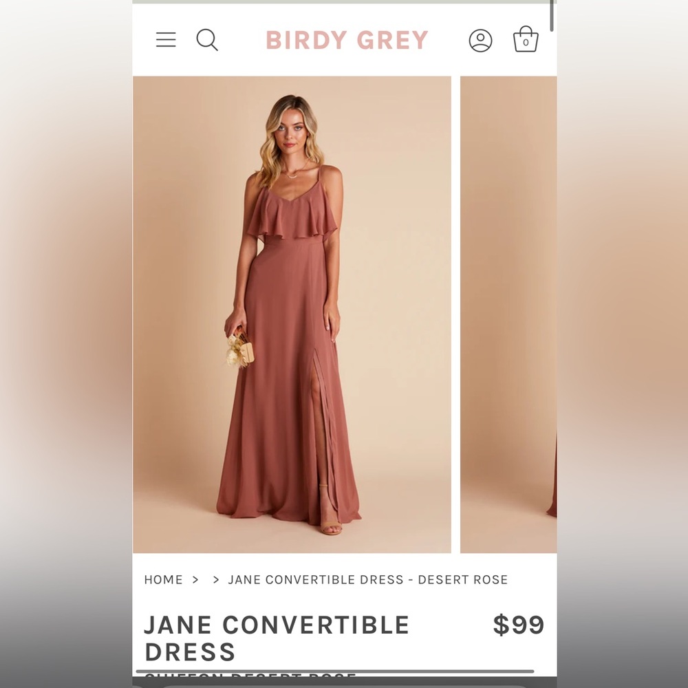 Birdie Grey Jane convertibl  dress in dusty rose, size small
